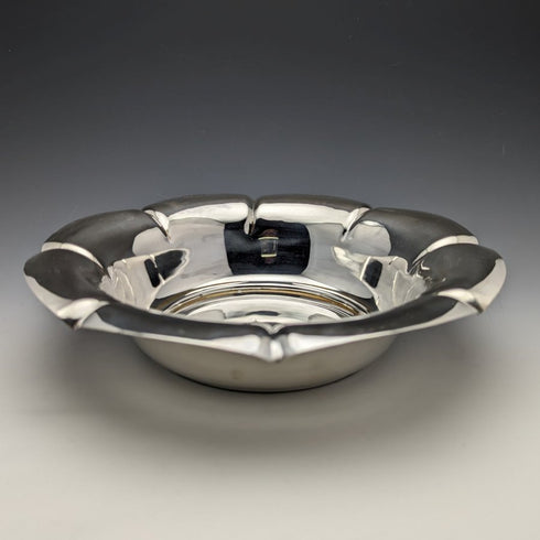 1901 British Antique Sterling Silver Flower Bowl 319g Diameter 23cm Henry Atkins